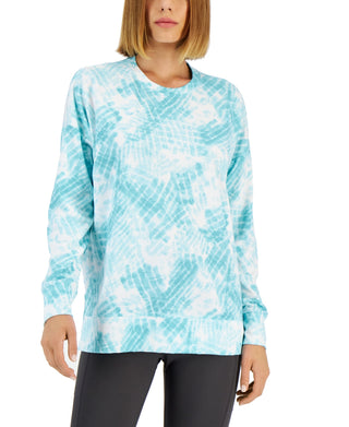 ID Ideology Women's Dye Slit Crewneck Top Blue Size Large