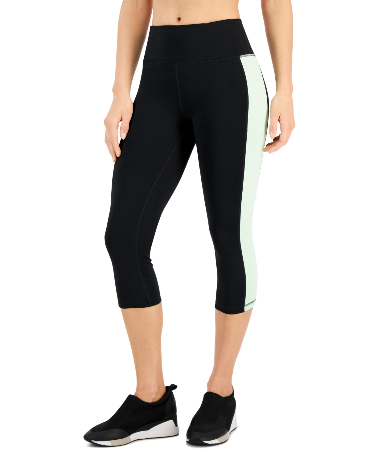 ID Ideology Women's Essentials Colorblocked Cropped Leggings Black Size S