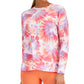 ID Ideology Women's Reef Printed Crewneck Top Orange Size Small