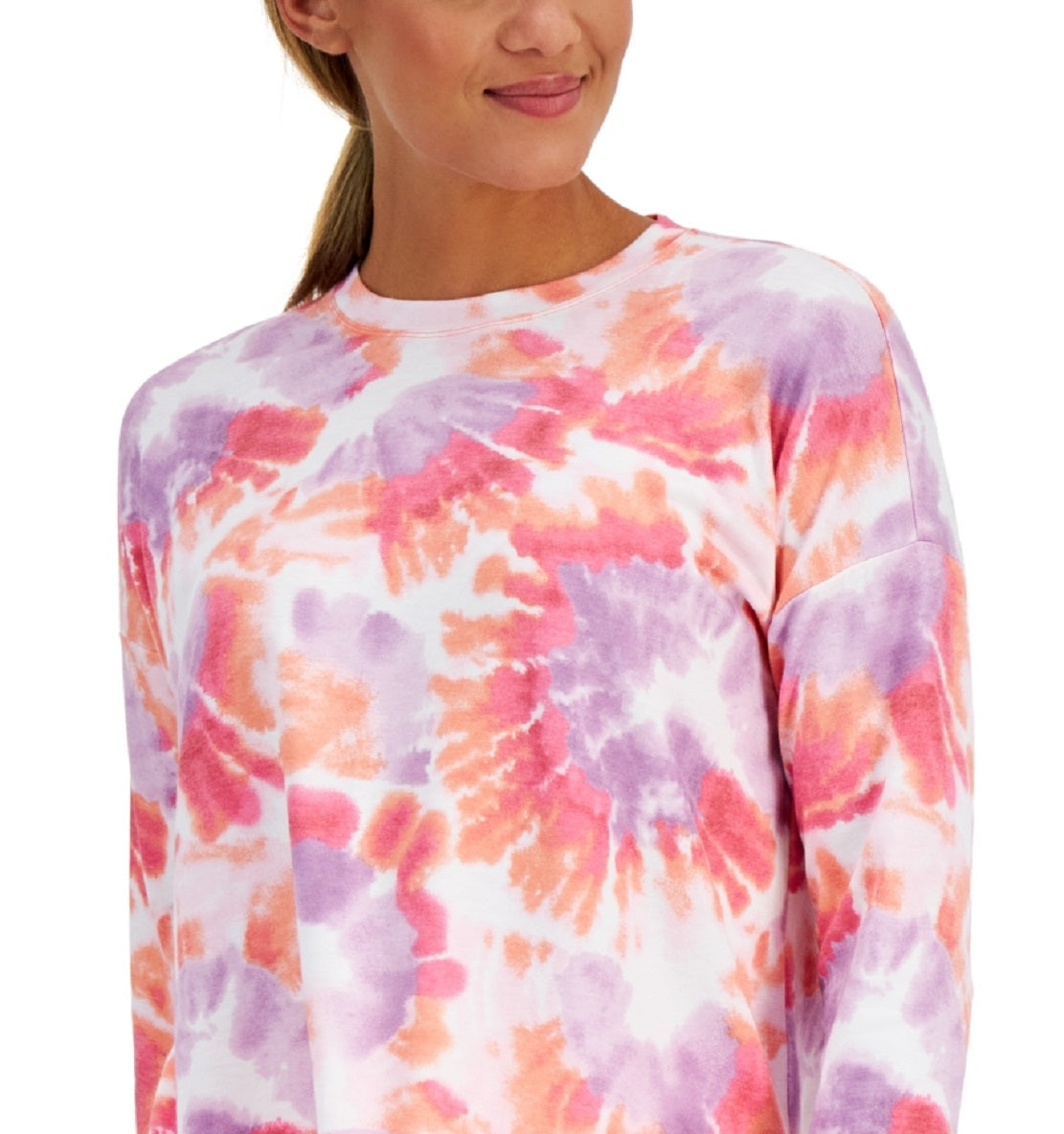 ID Ideology Women's Reef Printed Crewneck Top Orange Size Small