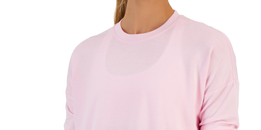 ID Ideology Women's Active Solid Crewneck Top Pink Size Small
