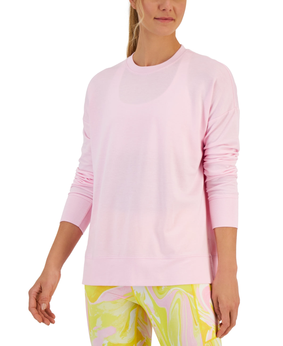 ID Ideology Women's Active Solid Crewneck Top Pink Size XX-Large