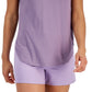 ID Ideology Women's Essentials Sweat Set T-Shirt Purple Size XX-Large