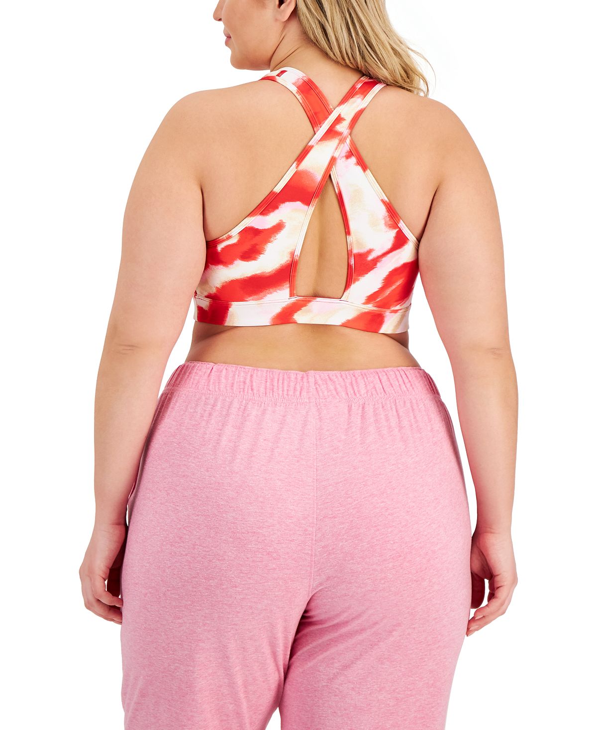 ID Ideology Women's Printed Medium Impact Sports Bra Red Size 1X