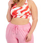 ID Ideology Women's Printed Medium Impact Sports Bra Red Size 2X