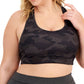 ID Ideology Women's Camo Print Medium Impact Sports Bra Black Size 1X