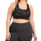 ID Ideology Women's Camo Print Medium Impact Sports Bra Black Size 2X