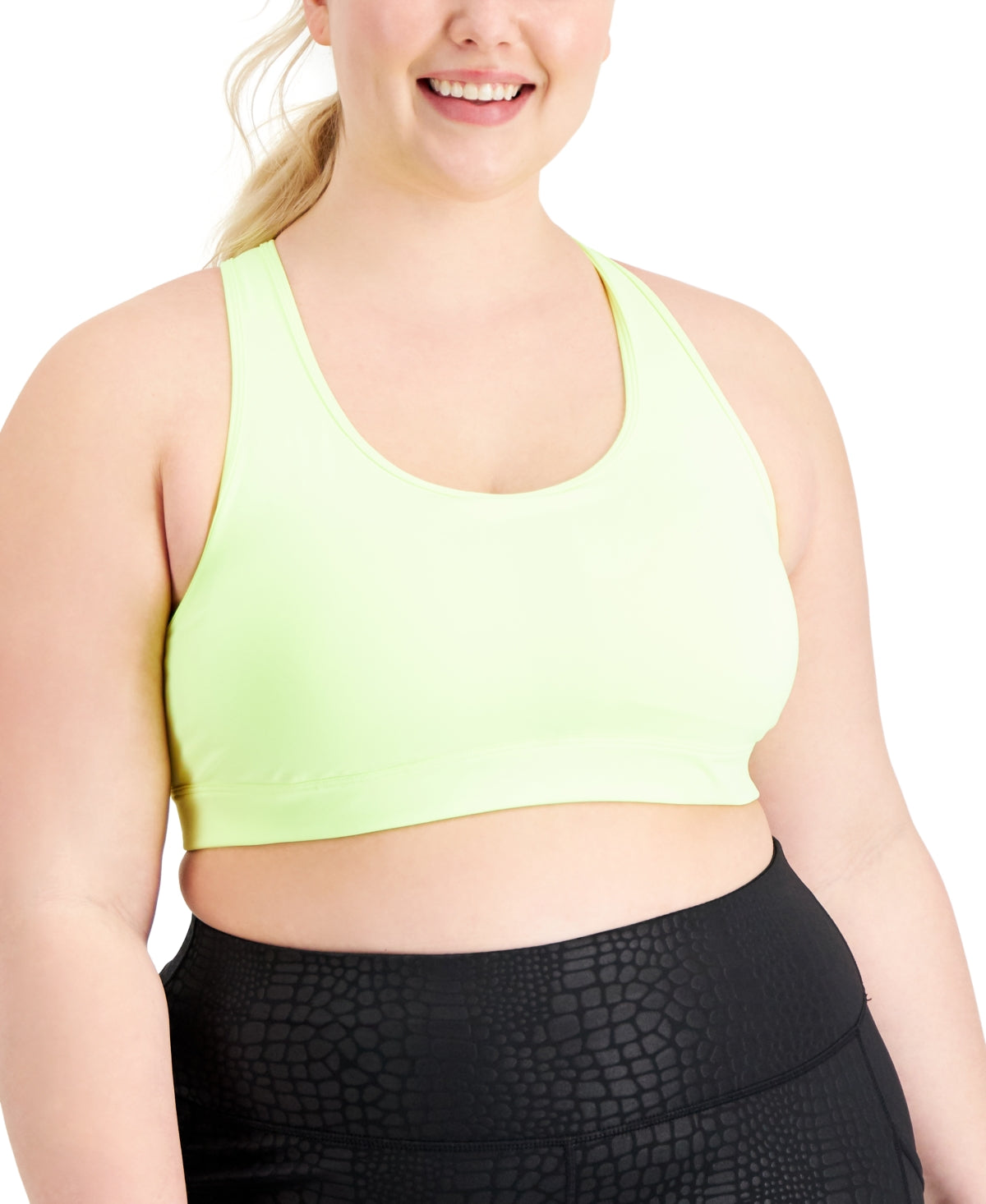 ID Ideology Women's Medium Impact Sports Bra Yellow Size 3X