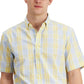 Club Room Men's Short Sleeve Printed Shirt Yellow Size Large