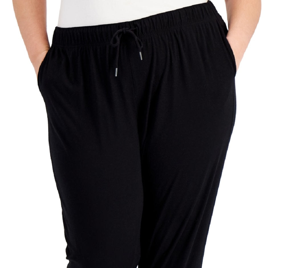 ID Ideology Women's Cropped Jogger Pants Black Size 1X