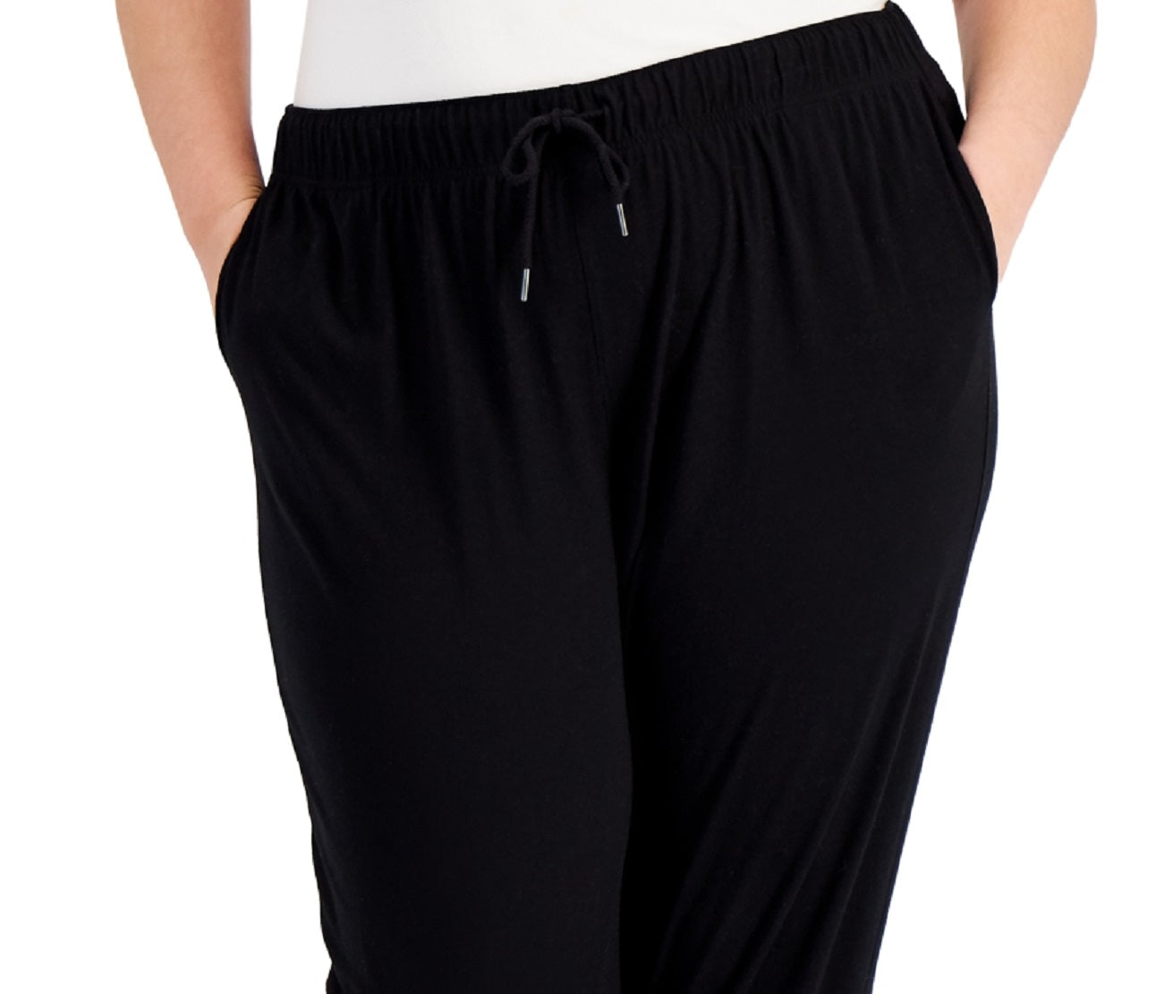 ID Ideology Women's Cropped Jogger Pants Black Size 3X