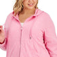ID Ideology Women's Full Zip Hooded Jacket Pink Size 3X