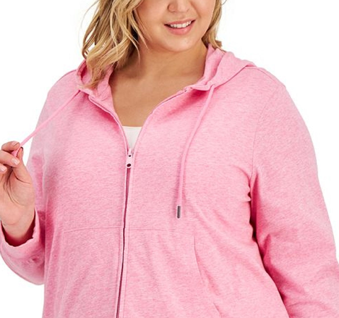 ID Ideology Women's Full Zip Hooded Jacket Pink Size 3X