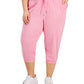 ID Ideology Women's Cropped Jogger Pants Pink Size 3X