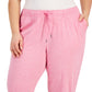 ID Ideology Women's Cropped Jogger Pants Pink Size 3X