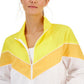ID Ideology Women's Chevron Striped Windbreaker Yellow Size XX-Large