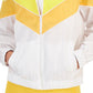 ID Ideology Women's Chevron Striped Windbreaker Yellow Size XX-Large