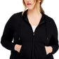 ID Ideology Women's Full Zip Hooded Jacket Black Size 3X