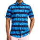 Club Room Men's Regular Fit Shibori Stripe Poplin Shirt Blue Size Small