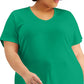 Karen Scott Women's Cotton V Neck Top Green Size 2X