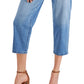 Style & Co Women's Curvy Fit Straight Cropped Mom Jeans Blue Size 14