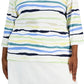 Karen Scott Women's Sasha Stripe 3/4 Sleeve Top Green Size 2X