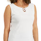 Karen Scott Women's Cotton Crisscross Tank Top White Size Large