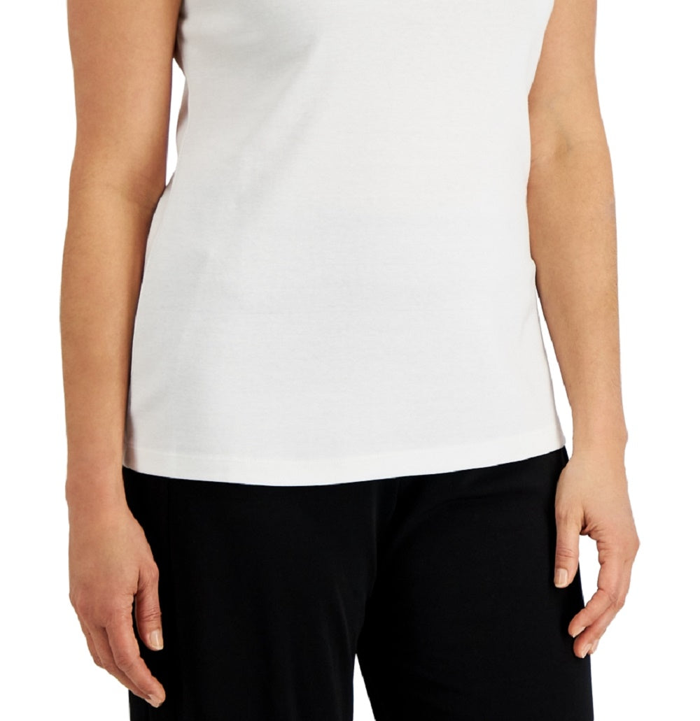 Karen Scott Women's Cotton Crisscross Tank Top White Size Large