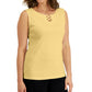 Karen Scott Women's Cotton Crisscross Tank Top Yellow Size Small