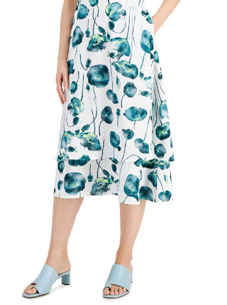 Alfani Women's Flutter Sleeve Printed Dress White Size 20W