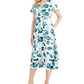Alfani Women's Flutter Sleeve Printed Dress White Size 20W
