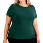 Alfani Women's Solid T-Shirt Green Size 0X