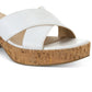 Sun + Stone Women's Giigi Crisscross Wedge Sandals White Size 6.5 M