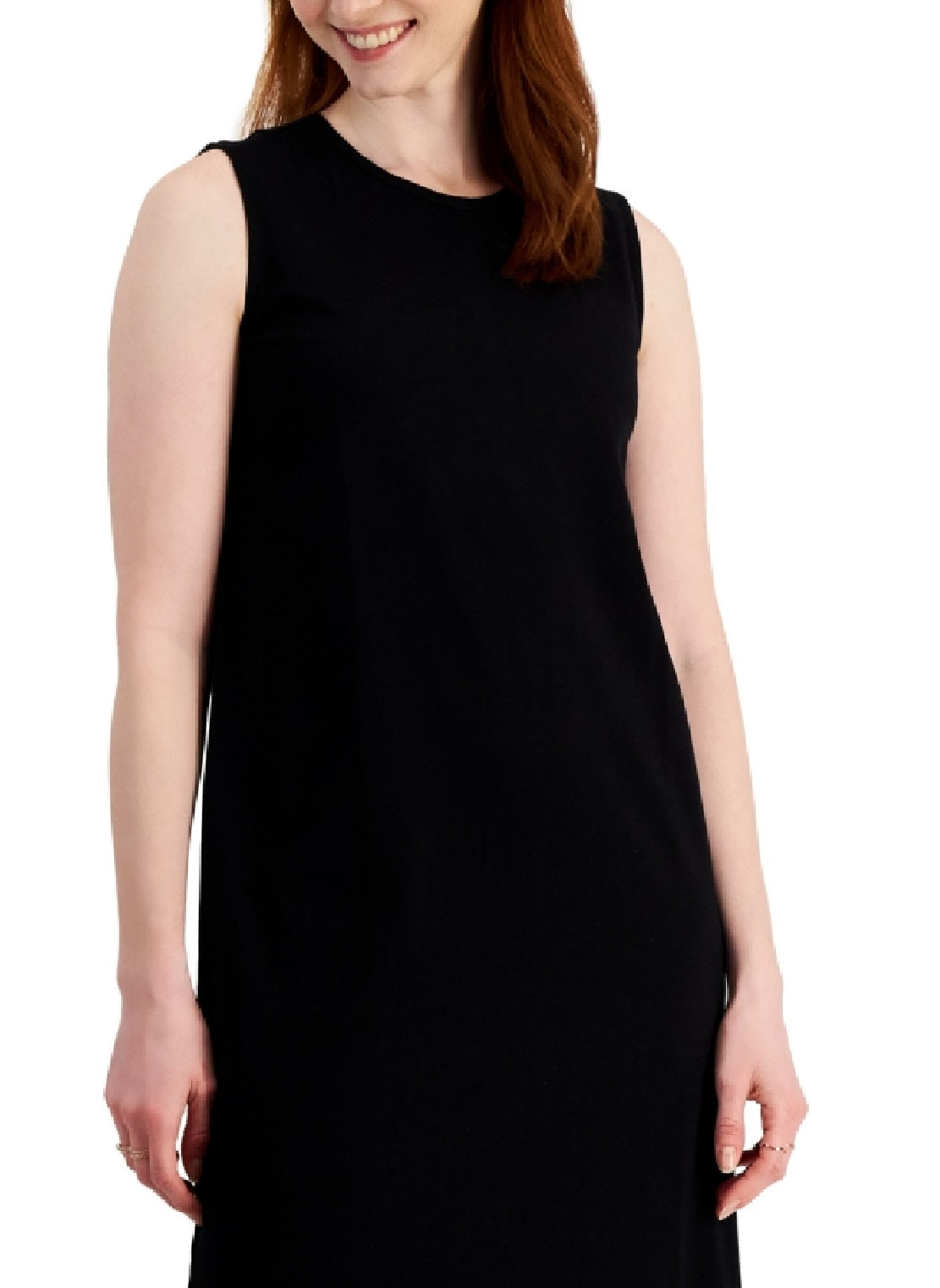 Style & Co Women's Cotton Sleeveless Maxi Dress Black Size Small