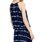 INC International Concepts Women's Tie Dye Stripe Halter Dress Blue Size Small