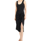INC International Concepts Women's Tie Front Midi Dress Black Size Medium