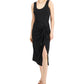INC International Concepts Women's Tie Front Midi Dress Black Size Large