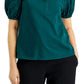 Alfani Women's Eyelet Puff Sleeve Top Green Size Petite X-Large