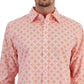 Club Room Men's Regular Fit Medallion Print Poplin Shirt Orange Size Medium