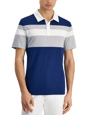 Alfani Men's Stripe Polo Blue Size Small