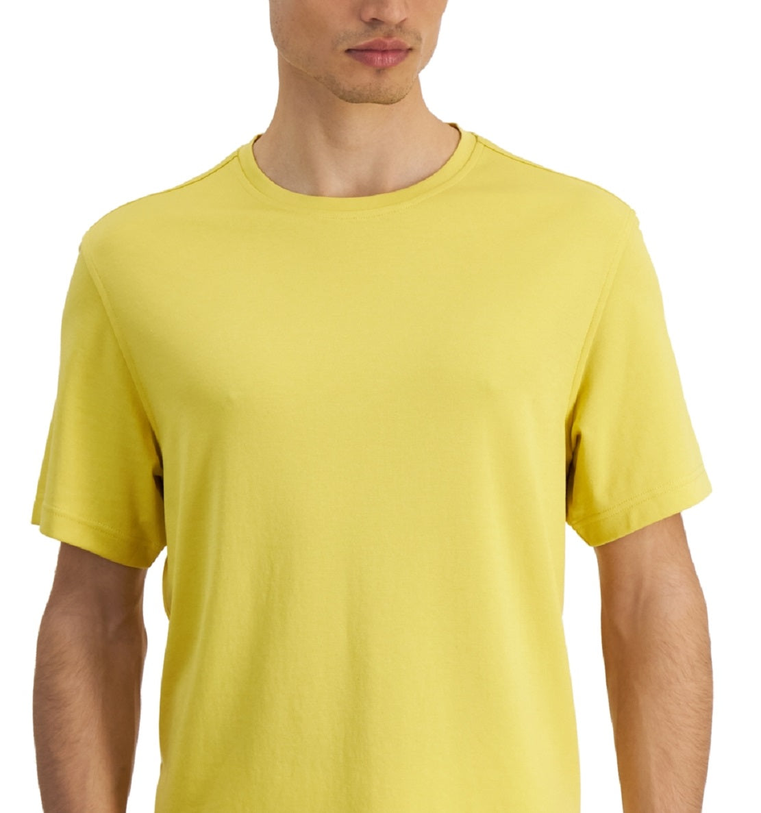 Alfani Men's Supima Crewneck T-Shirt Yellow Size Large