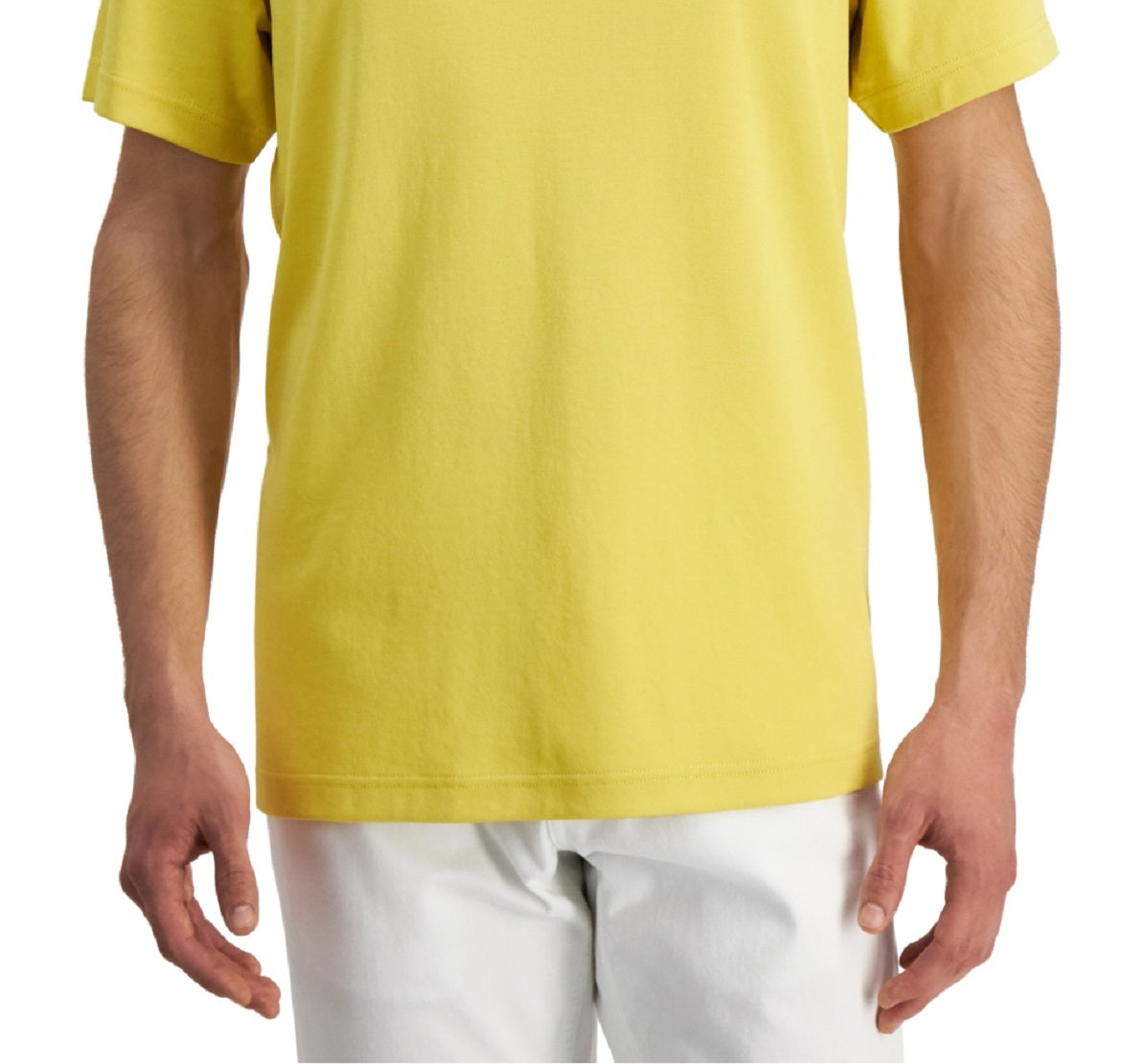 Alfani Men's Supima Crewneck T-Shirt Yellow Size Large