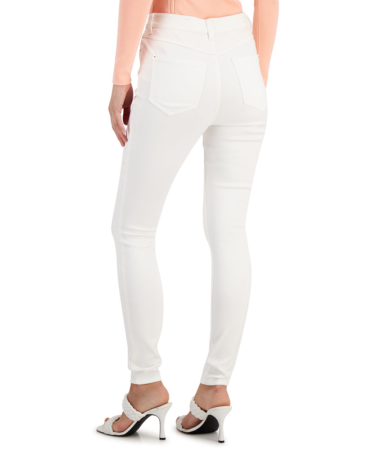 INC International Concepts Women's High Rise Skinny Jeans White Size 14