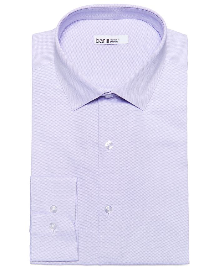 Bar III Men's Max Slim Fit Textured Dress Shirt Purple Size Medium