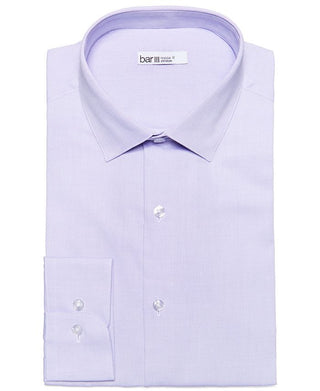 Bar III Men's Max Slim Fit Textured Dress Shirt Purple Size Medium