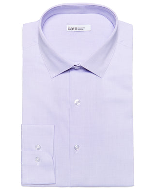 Bar III Men's Max Slim Fit Textured Dress Shirt Purple Size Large