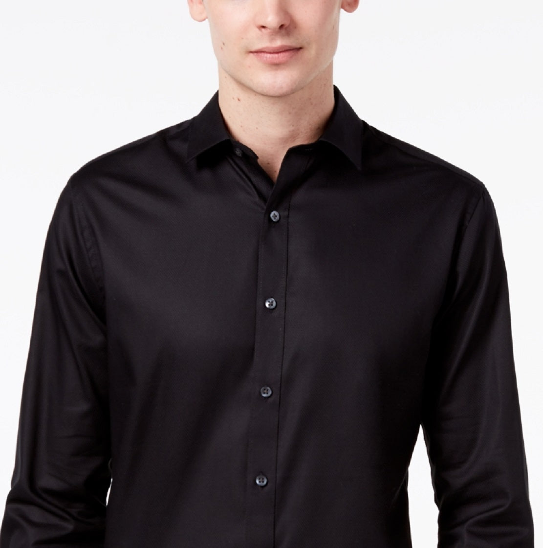 Bar III Men's Slim Fit Stretch Dress Shirt Black Size Small
