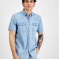 INC International Concepts Men's Light Wash Denim Shirt Blue Size XX-Large
