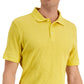 Alfani Men's Stretch Textured Stripe Jacquard Polo Shirt Yellow Size X-Large