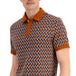 Alfani Men's Scala Geo Jacquard Polo Shirt Brown Size X-Large